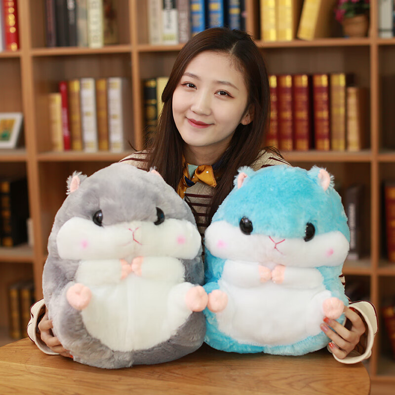 被空调毯电热水袋暧手女生萌暖手宝浅棕色仓鼠抱瓜子高40cm抱枕带手捂