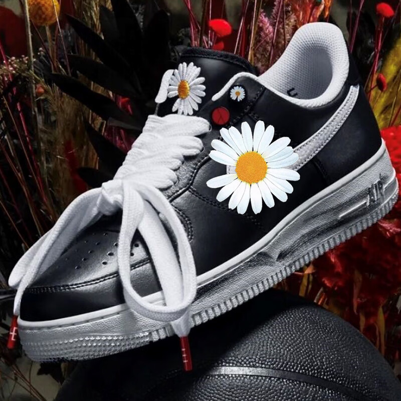 af1权志龙联名同款小雏菊刮刮乐反系鞋带潮男女 加宽gd白色鞋带配红头