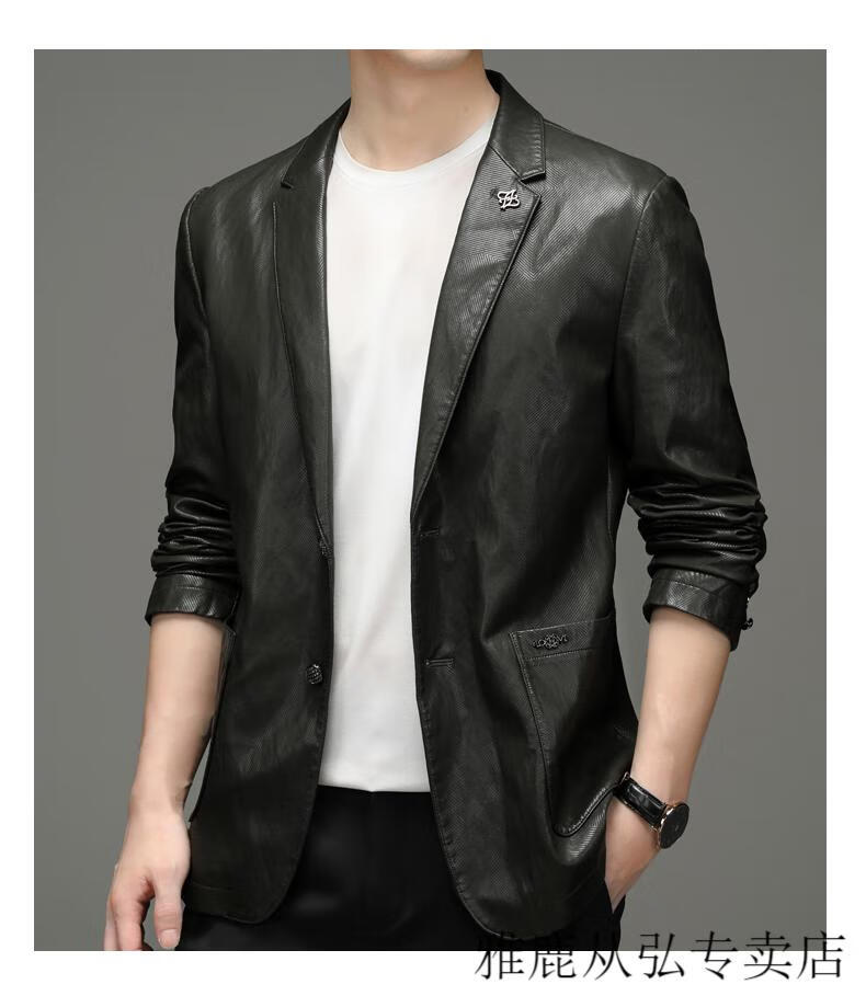 雅鹿【高端品牌】西服男春秋季新款休闲商务小西装外套中年男士薄款单