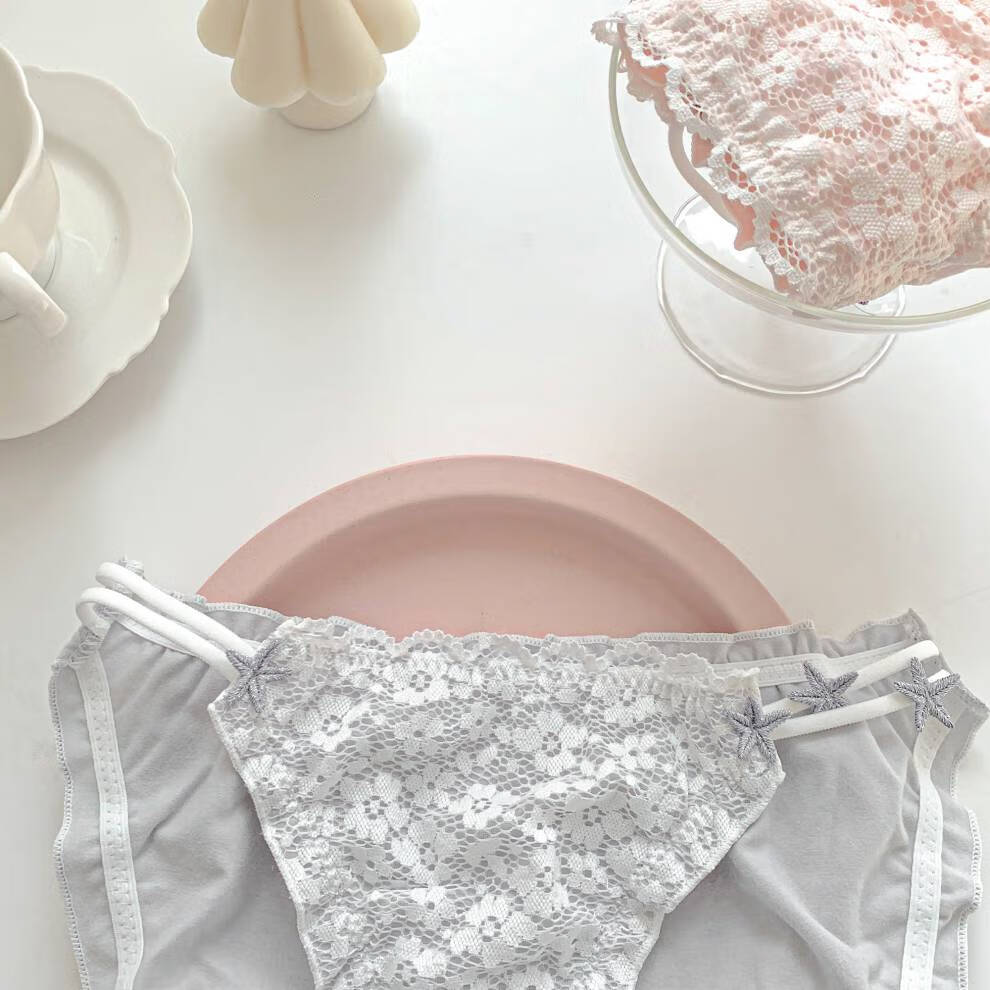 浪莎少女荷叶边低腰内裤档舒服透气性感三角裤女款短裤头底裤衩女士