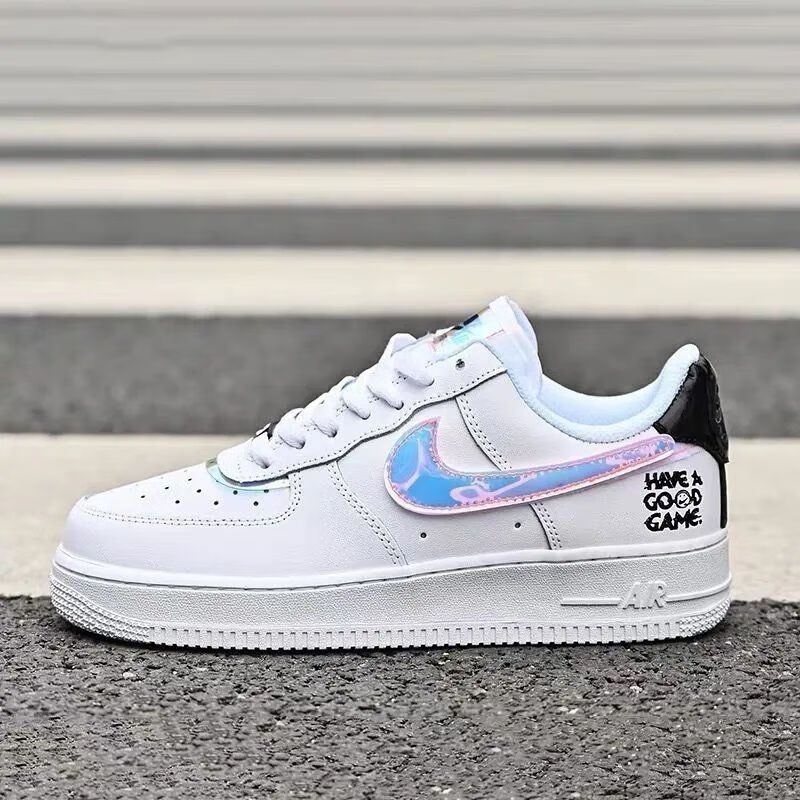 【旗舰官方店】aj高版本af1电玩镭射aj空军一号低帮板鞋炫彩镭射运动