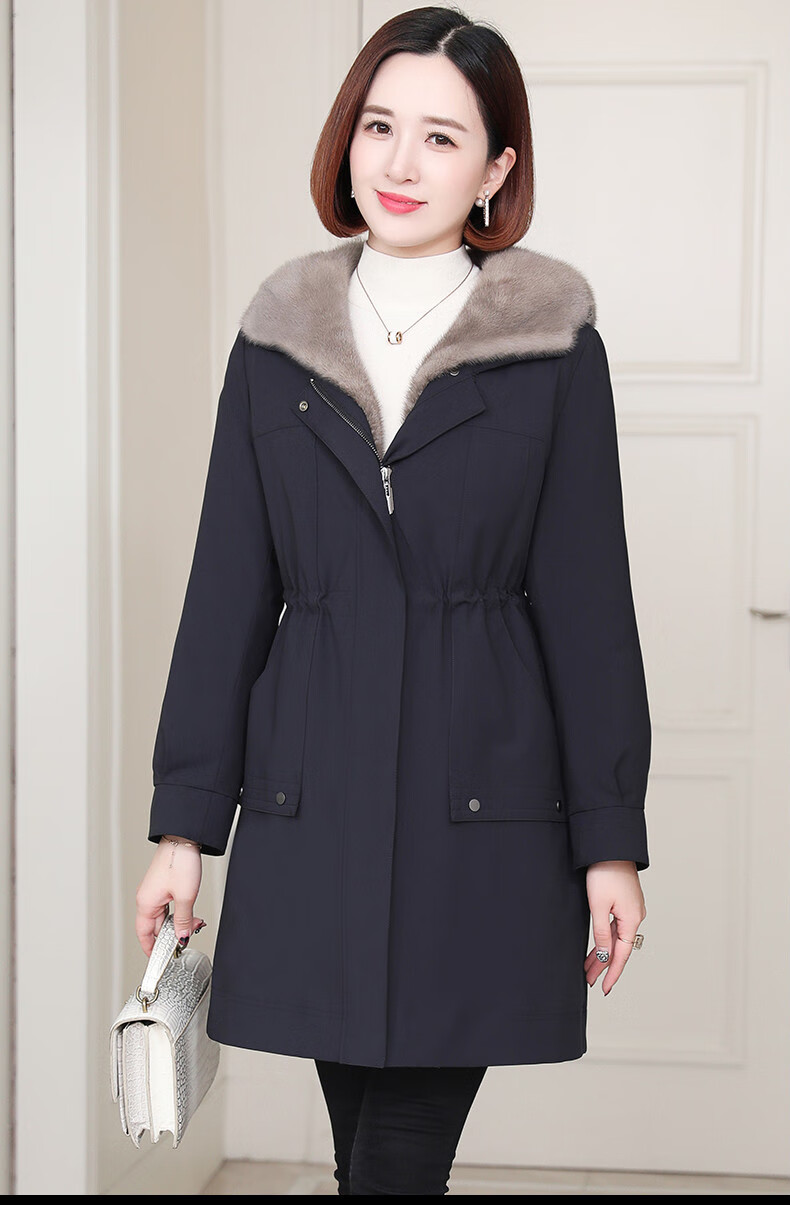 杜莎菲尼dosrfini品牌女装派克服女獭兔毛内胆拆卸皮草尼克服2021冬