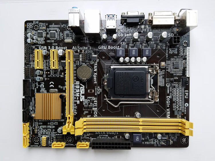 华硕(asus)/华硕 b85m-f主板 k v5 plus ddr3 1150针 vga板 浅灰色