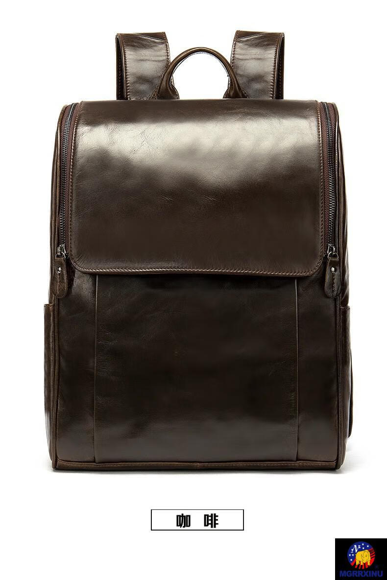 (mgrrxinu)美国犀牛品牌男包双肩包男士背包大容量商务休闲电脑包牛皮