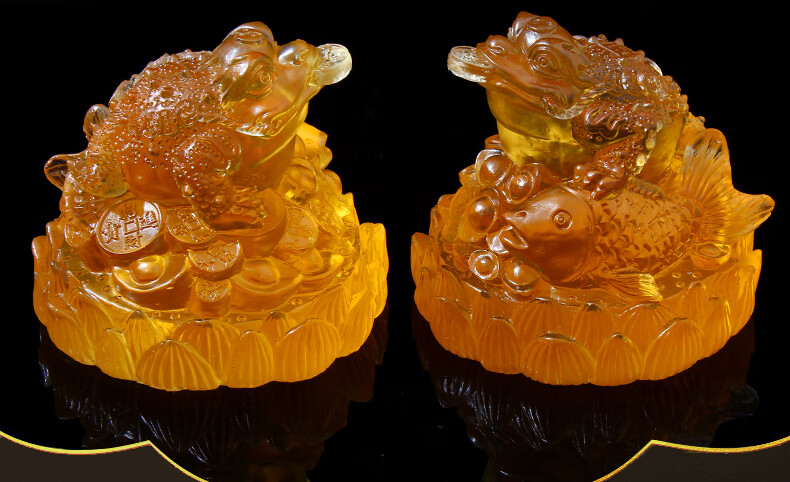 猪兔赐禄琉璃摆件易明开居2021年属羊猪加兔形猪兔赐禄琉璃摆件生肖羊