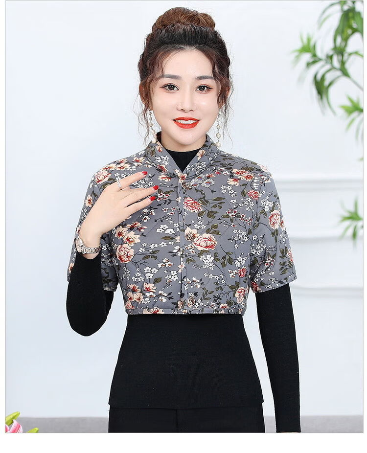 妈妈装加厚奥利绒保暖护肩膀坎肩小背心5号色分袖护肩4xl建议140160斤