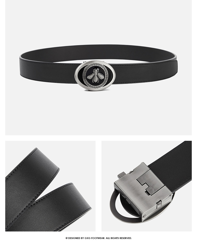gxg皮带男腰带男士真皮商务裤带男潮百搭休闲自动扣牛皮裤腰带男款式