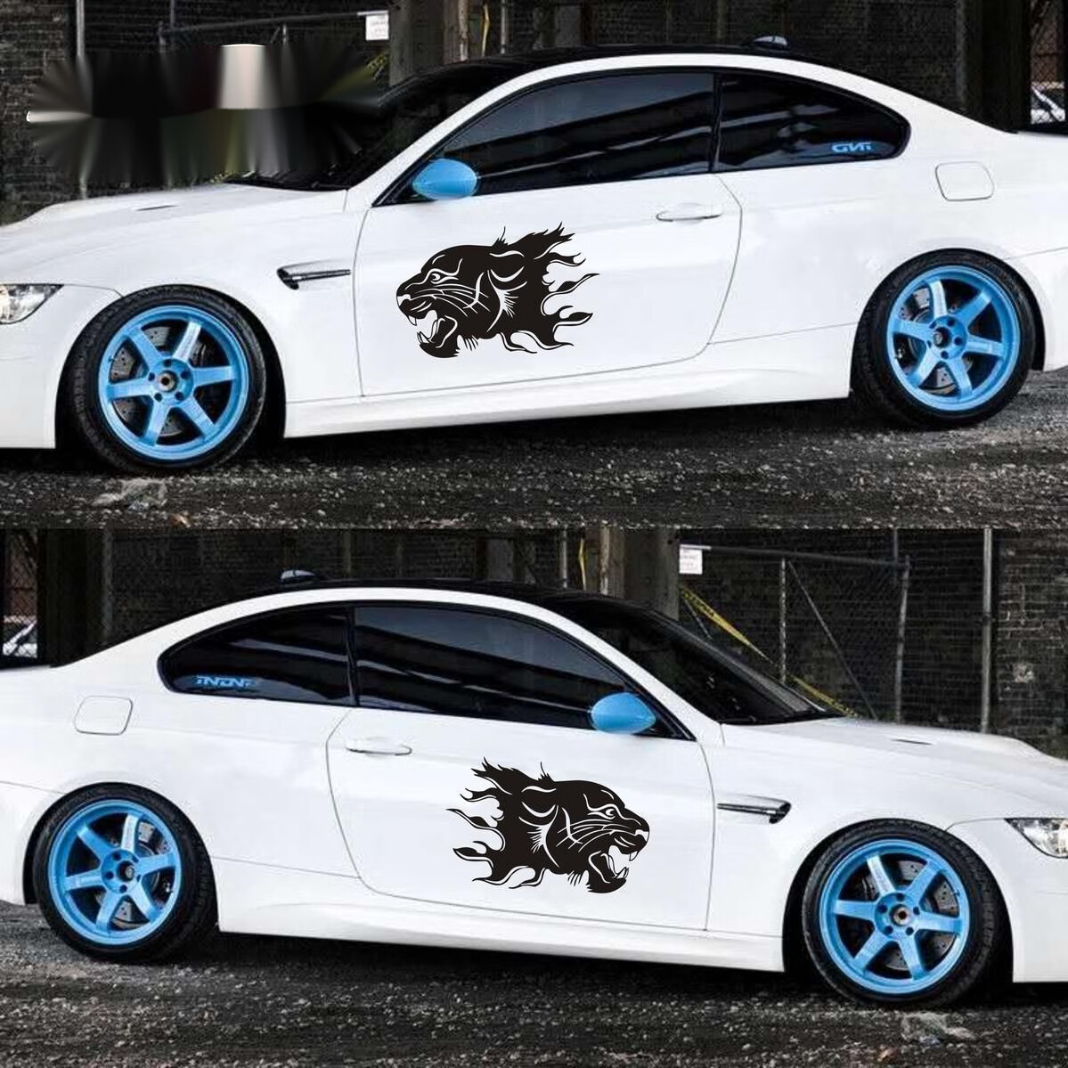 老虎贴画虎头汽车贴纸长车身尾部划痕疤痕遮挡创意潮流网红电动贴虎头