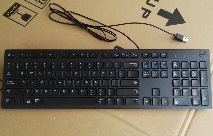 七夕送礼 dell戴尔有线键盘kb216巧克力办公商务usb接口通用标准键盘