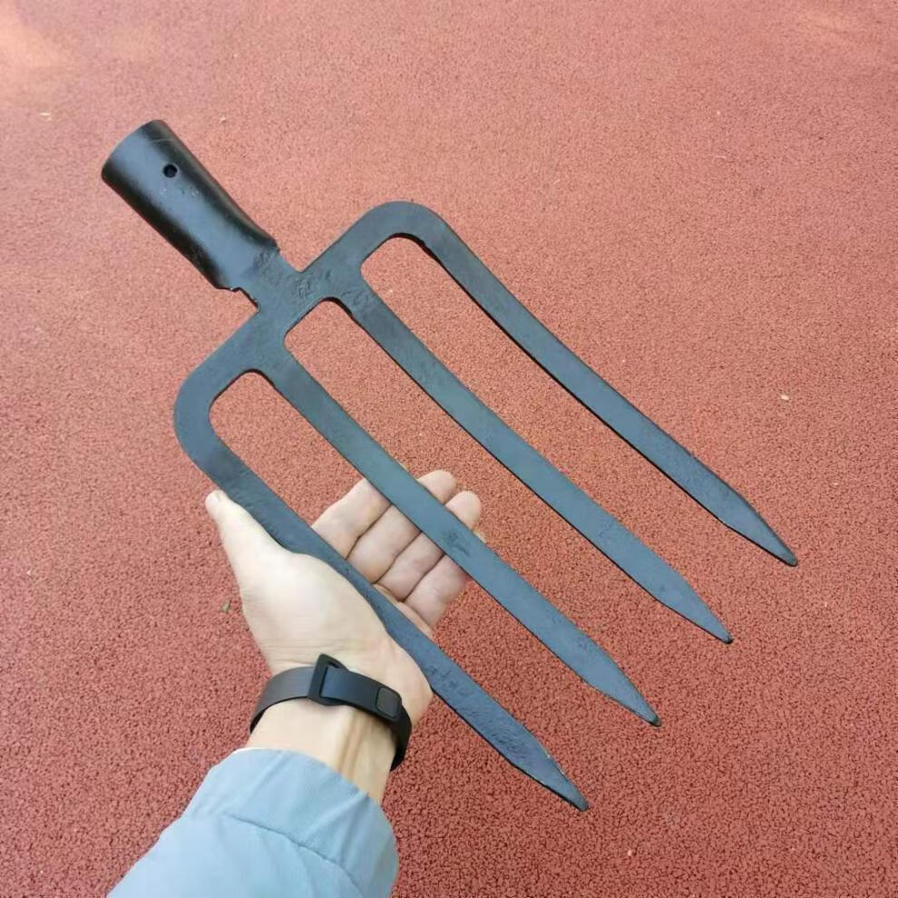 锰钢辊锻一体加厚四齿叉子翻地钢叉挖葱挖大姜红薯农用工具大全 奔新