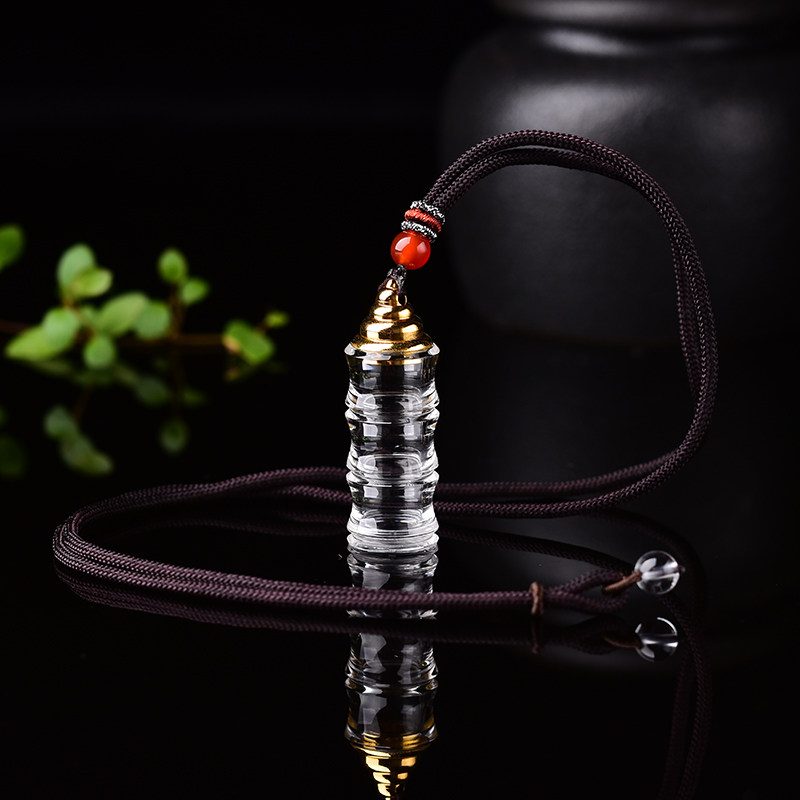 瓶空心项链宠物念纪保存瓶挂坠开光磨砂小玻璃瓶空心吊坠磨砂空心挂坠