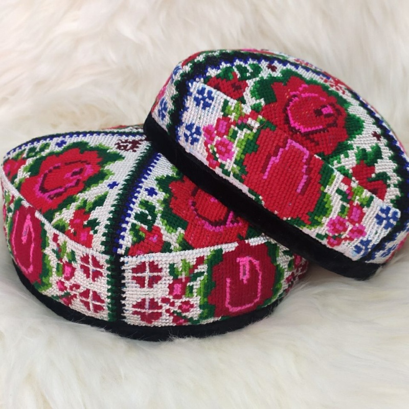 南厝新品维吾尔族花帽新疆维吾尔族帽子女式玫瑰花帽子 54【图片 价格