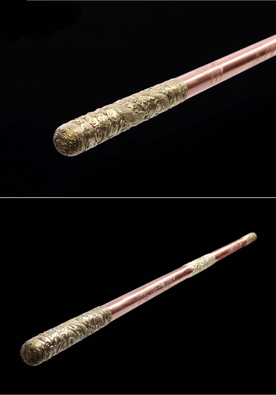 神孩子如意金箍棒定海神针齐天大圣紫铜懿匠檀纯实心紫铜如意精雕锻打