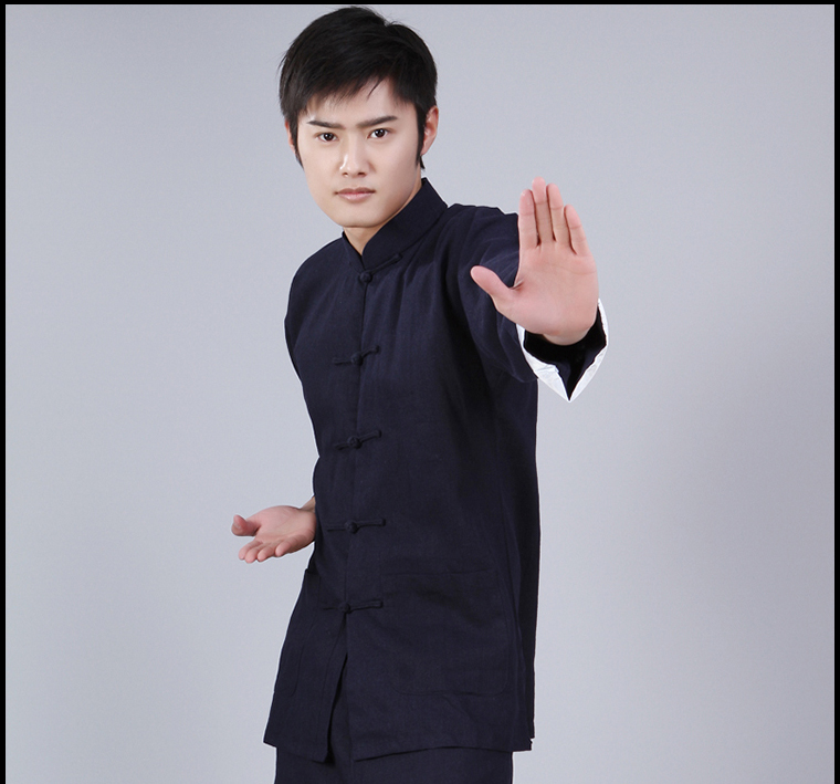 闪洛叶问同款衣服男青年咏春套装武术太极练功服李小龙功夫衫马褂唐装