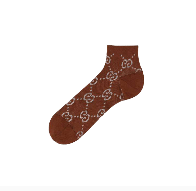 【预售·】gucci 古驰 女士棉质时尚双g袜子 棕色 s