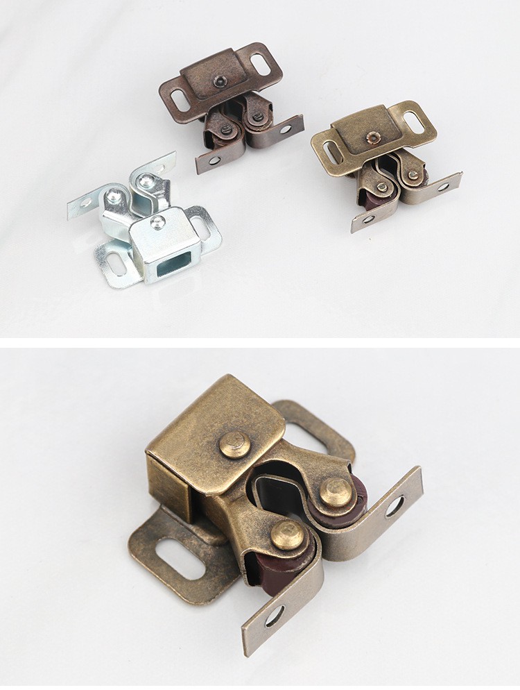 乐优家衣橱柜门碰珠甲壳虫弹簧弹式衣柜开关夹锁卡式碰扣甲虫卡扣红古