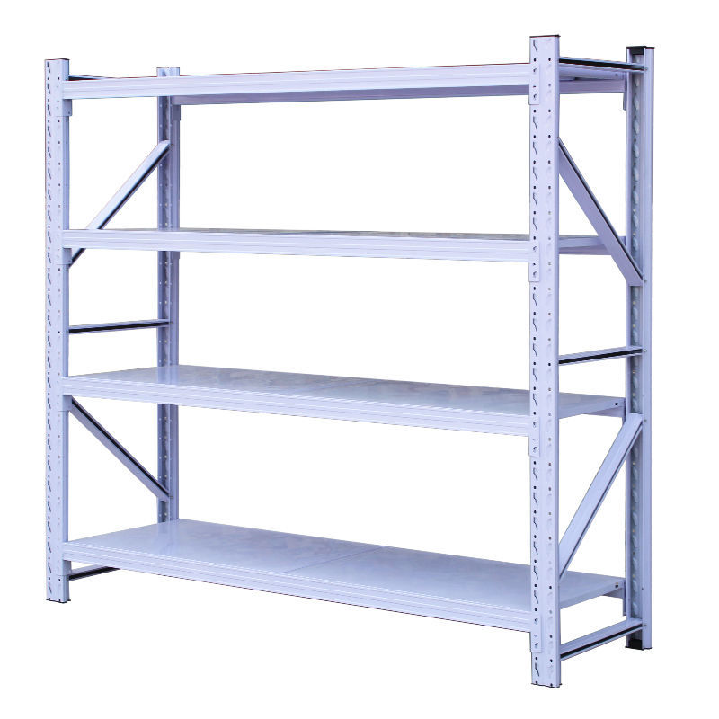 货架子仓储货架家用储物架五金置物架落地多层仓库重型快递铁架子白色