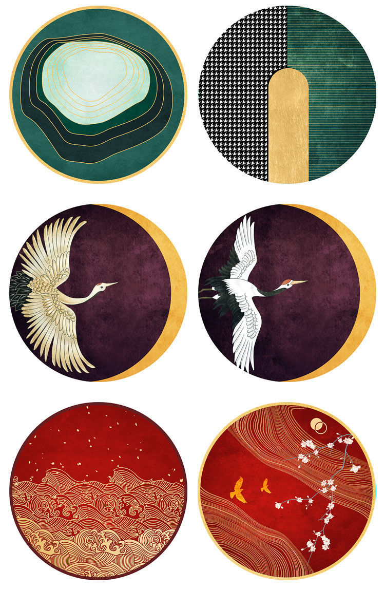 花仟陌中式圆形地毯客厅卧室瑜伽垫衣帽间复古中国风地毯防滑可水洗 