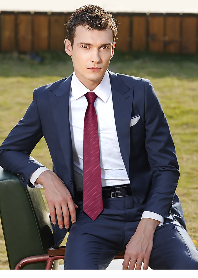 罗蒙旗舰官方店红色领带男拉链式男士正装结婚新郎婚礼商务韩版懒人免