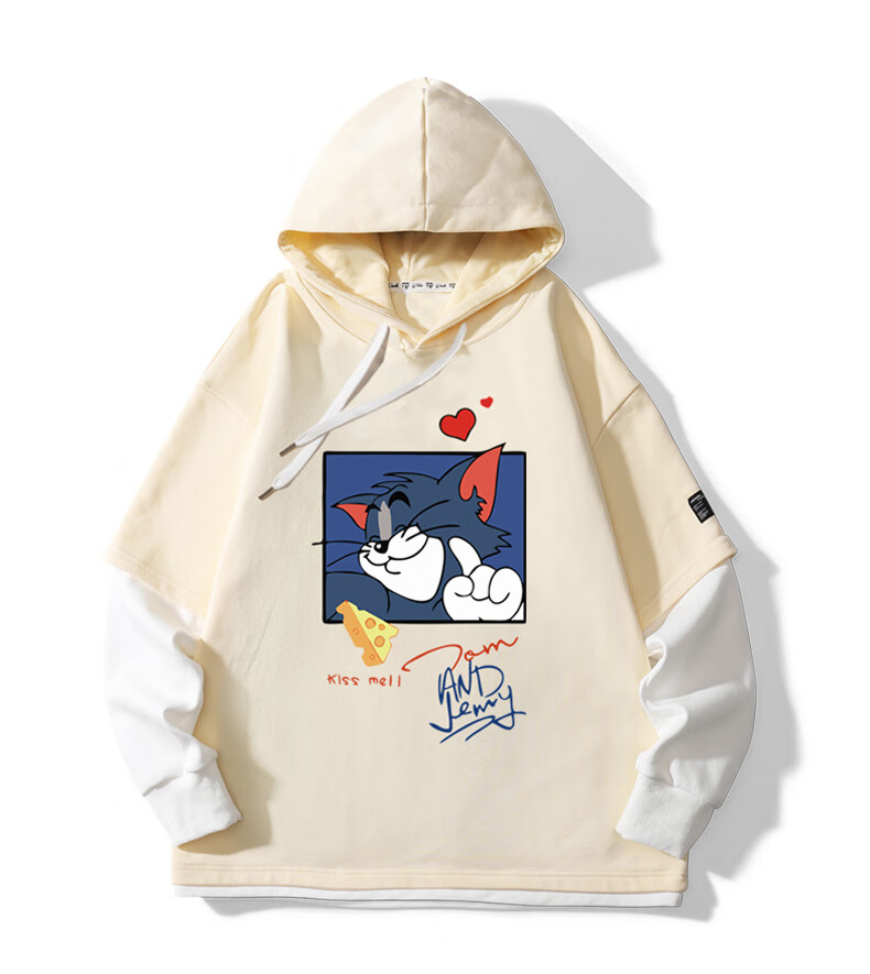 秋季猫和老鼠男卫衣nasa联名连帽士春秋款roora情侣装美式外套潮 卫衣