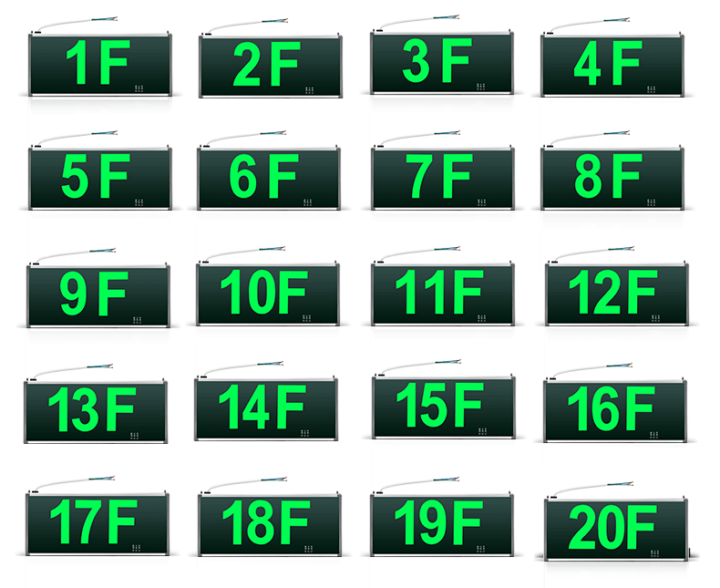 π拿斯特消防应急标志灯壁挂式led楼层指示灯牌明装楼显层号-1f2f 1f