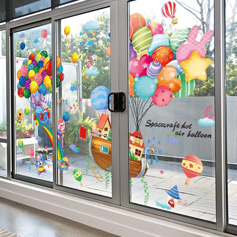玻璃贴膜贴纸窗户防窥幼儿园环创窗户贴卡通玻璃门贴纸教室文化主题墙