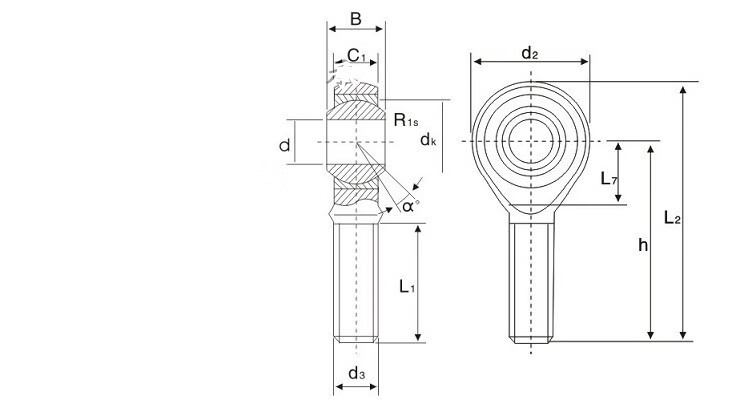 鱼眼杆端向心关节轴承不锈钢连杆拉杆球头万向节内外丝螺纹非标定