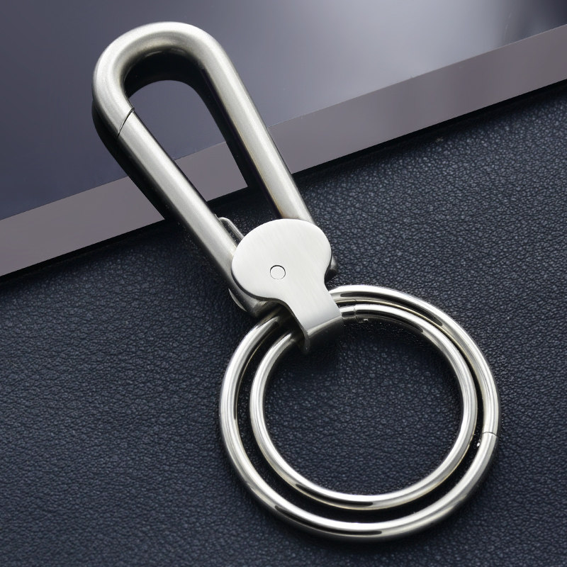 钛合金汽车钥匙扣创意男士腰挂锁匙扣不锈钢圈环个性简约挂件定制 钛