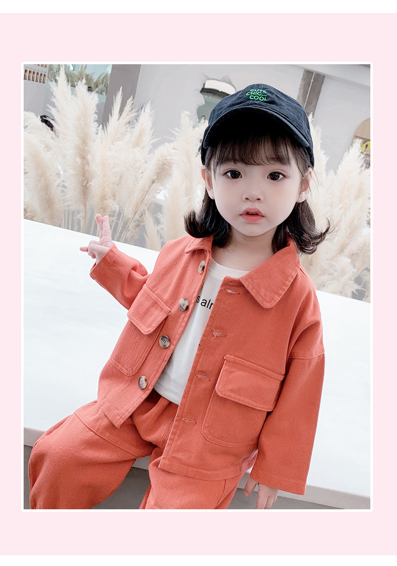 虎女宝宝秋装套装小童洋气新款韩版秋季时髦潮流女童工装两件套儿童