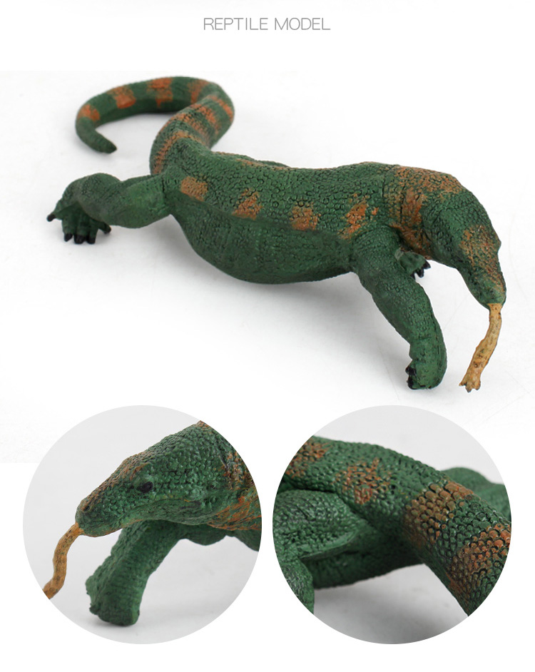 科莫多巨蜥玩具儿童整蛊玩具实心野生爬行动物模型仿真伞蜥蜴科莫多