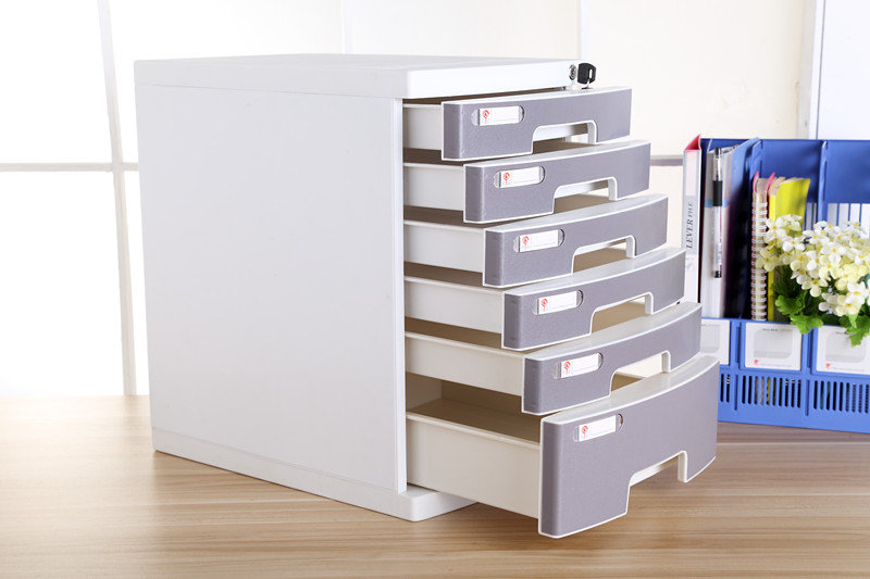 办公室带锁抽屉式文件收纳盒桌面a4纸办公资料档案票据整理收纳箱储物