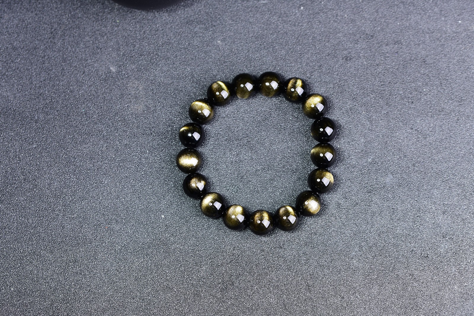 静晶阁金曜石手链818mm高品质双金眼金耀石天然水晶单圈手串男天然