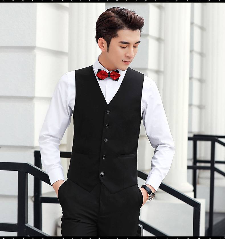 俞兆林伴郎服装男马甲衬衫西裤三件套装西式背心结婚新郎兄弟团礼服