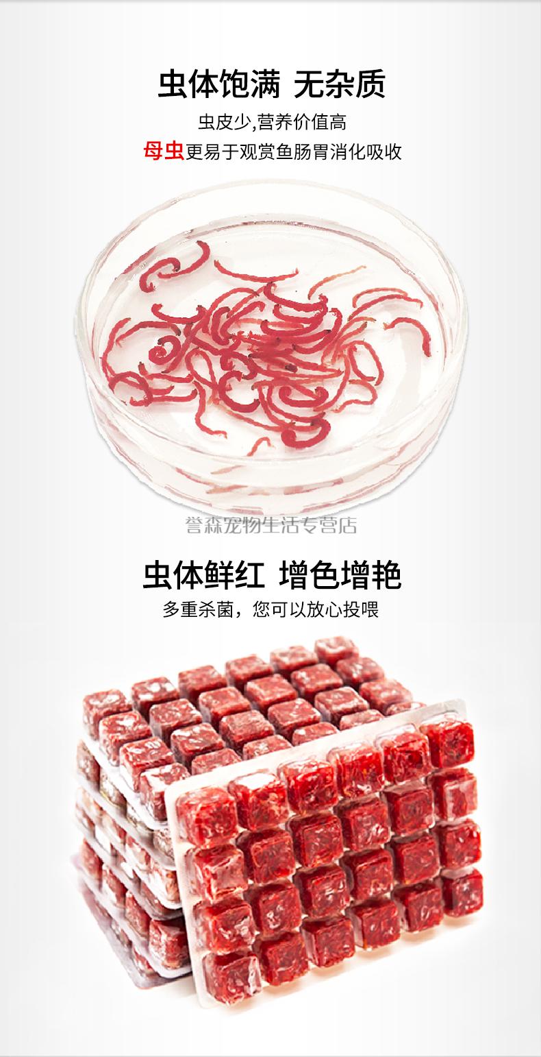 冷冻红虫冰冻血虫丰年虾赤虫牛心汉堡罗汉鱼金鱼七彩鱼食饲料任意随机