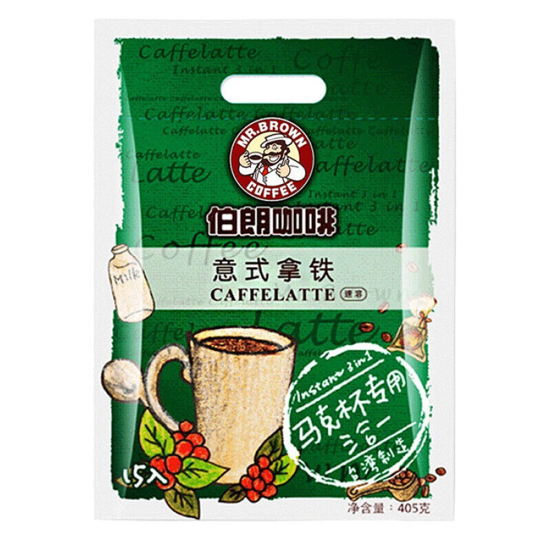 伯朗咖啡450g30包多规格伯朗蓝山风味微苦浓香即溶三合一速溶咖啡粉