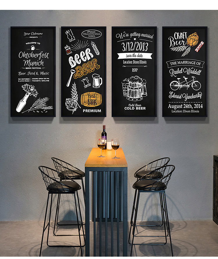 工业风格酒吧ktv黑板画装饰画创意清吧个性夜店会所壁画挂画海报bh