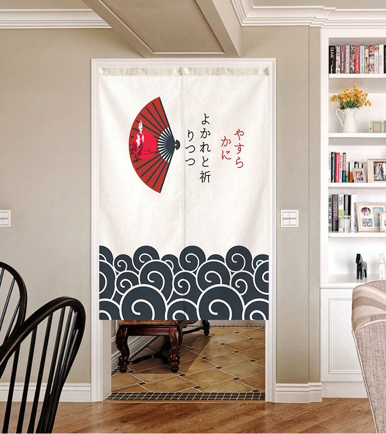 日式门帘隔断帘挡风家用半帘卧室厕所寿司店小酒馆免打孔布艺装饰rs8