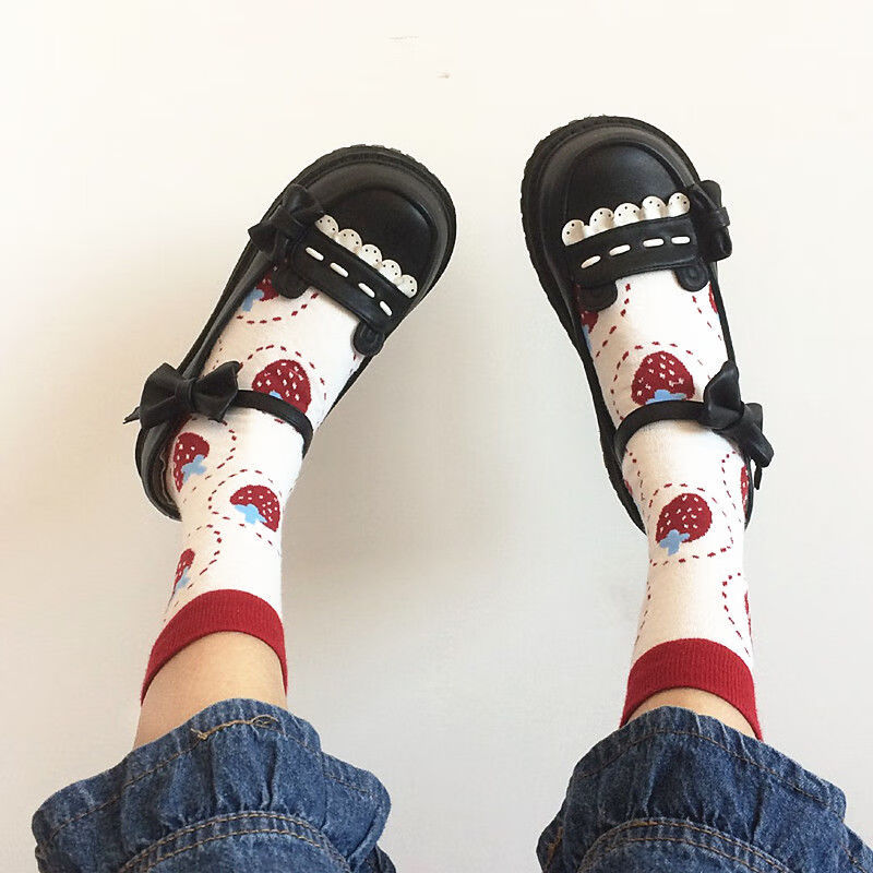 (现货速发)萌卡酱lolita波波熊日系平底娃娃鞋圆头可爱少女学生单鞋3