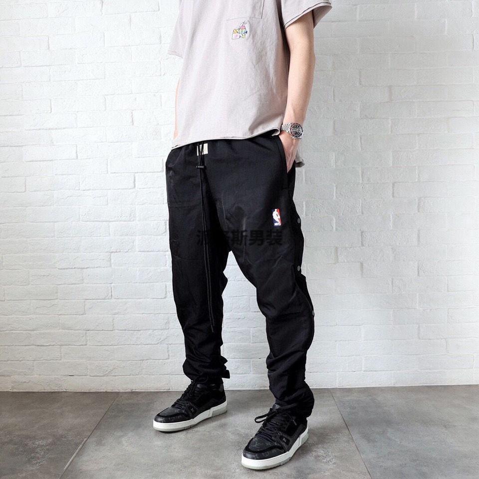 排扣裤篮球 半开夏季宽松过验】fear of god fog联名运动nba裤子男