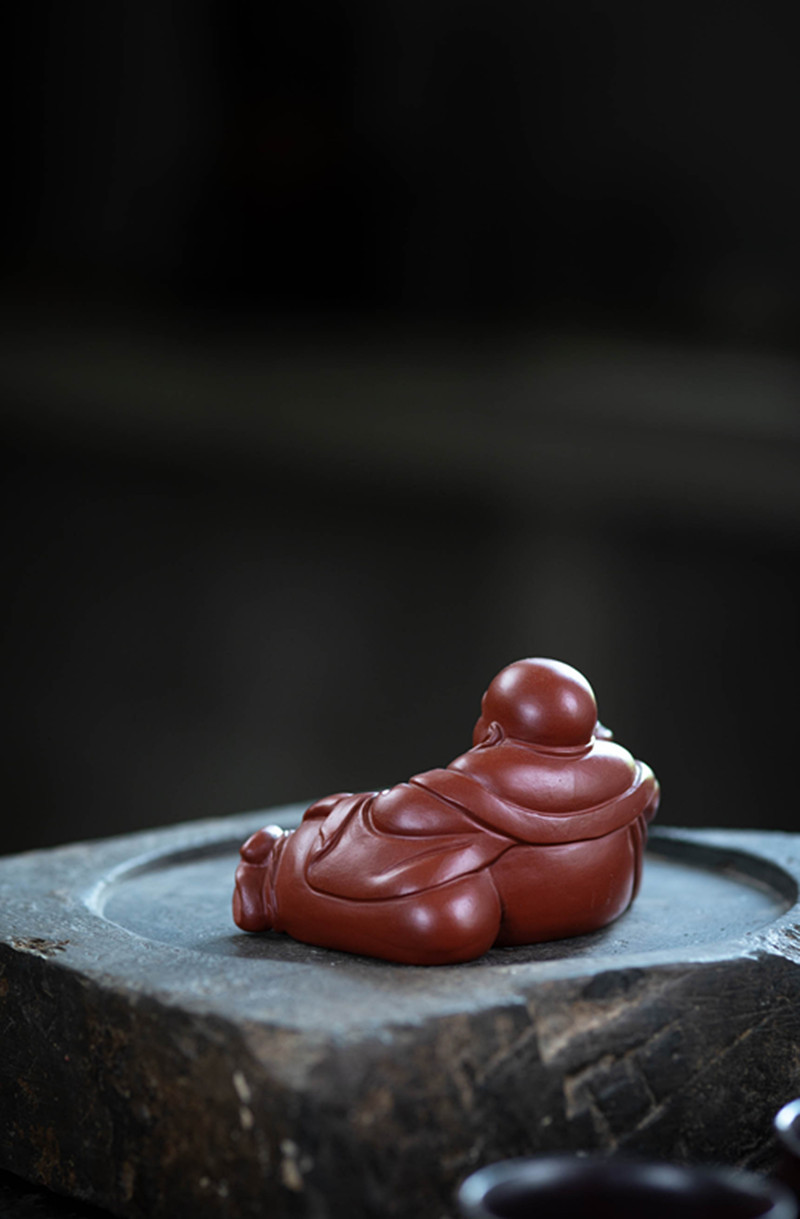 官方旗舰yuzhongsha宜兴紫砂茶宠佛摆件大红袍弥勒佛如来雕塑茶具创意