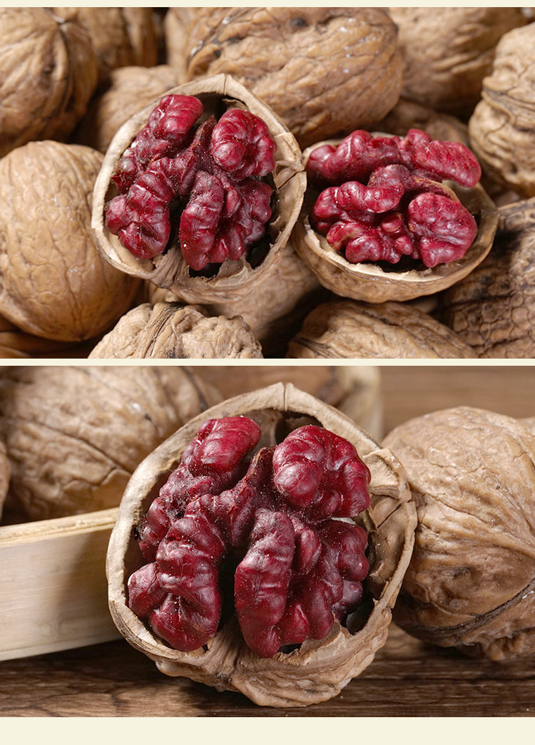 核桃新货云南红衣核桃红皮红核桃红仁核桃新鲜薄皮零食 原生态红核桃