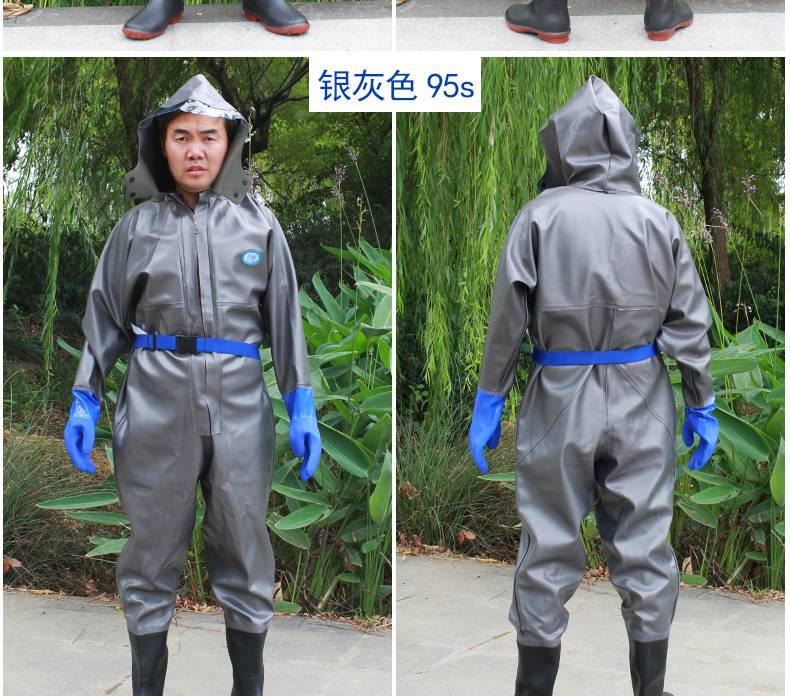 pvc水裤全身下水裤全身加厚连体pvc肚口下水裤捕鱼挖藕耐磨全封闭防水