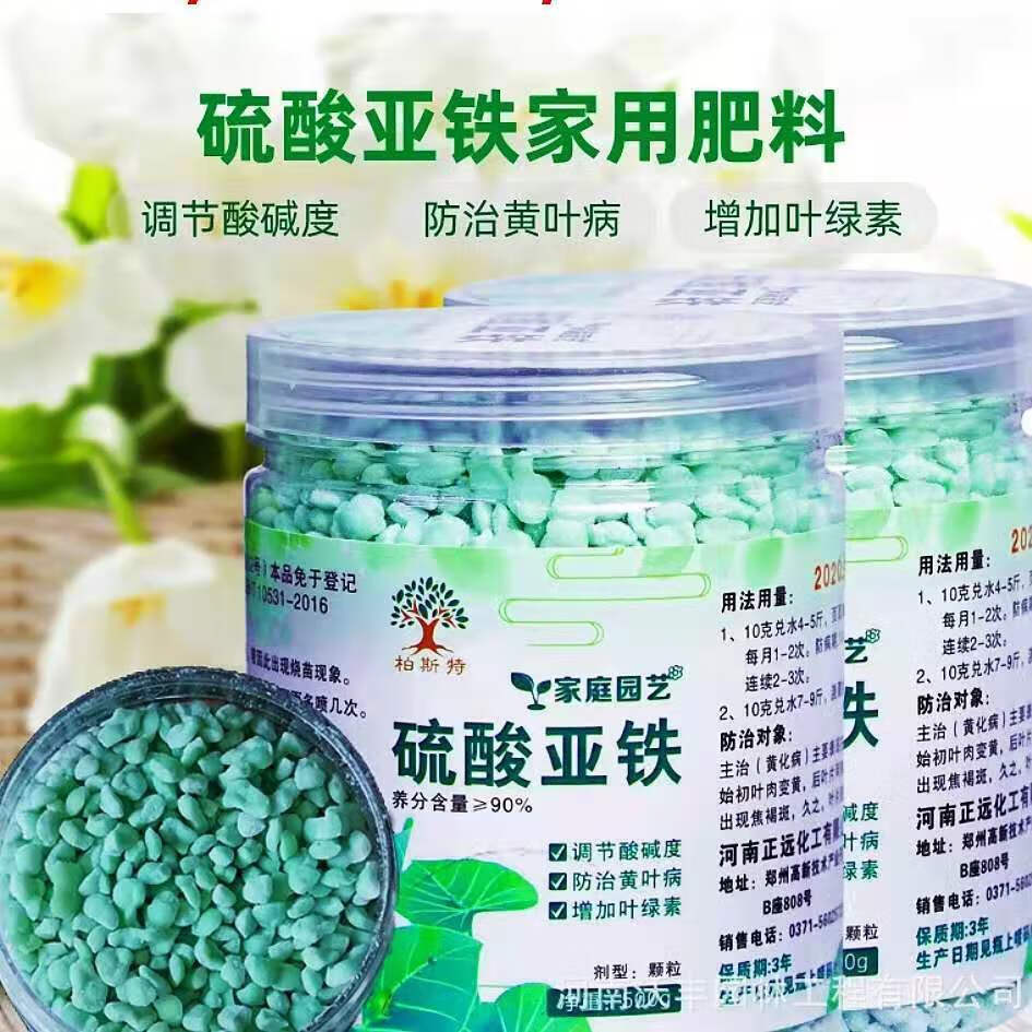 硫酸亚铁农用硫酸亚铁铁肥花卉花肥水溶肥防止叶黄茉莉栀子绿萝文竹