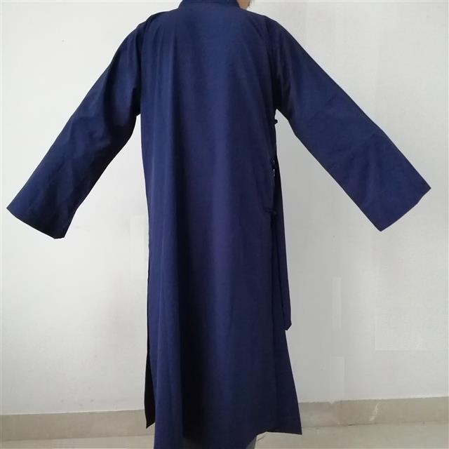 ukic道家用品道装道士服装斜襟长褂长袍道袍道服道士服练功服夏季藏青