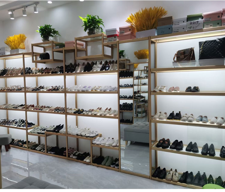 瓯瓦谊才鞋店鞋架展示架商场包包精品落地陈列货架卖鞋子的摆货架子