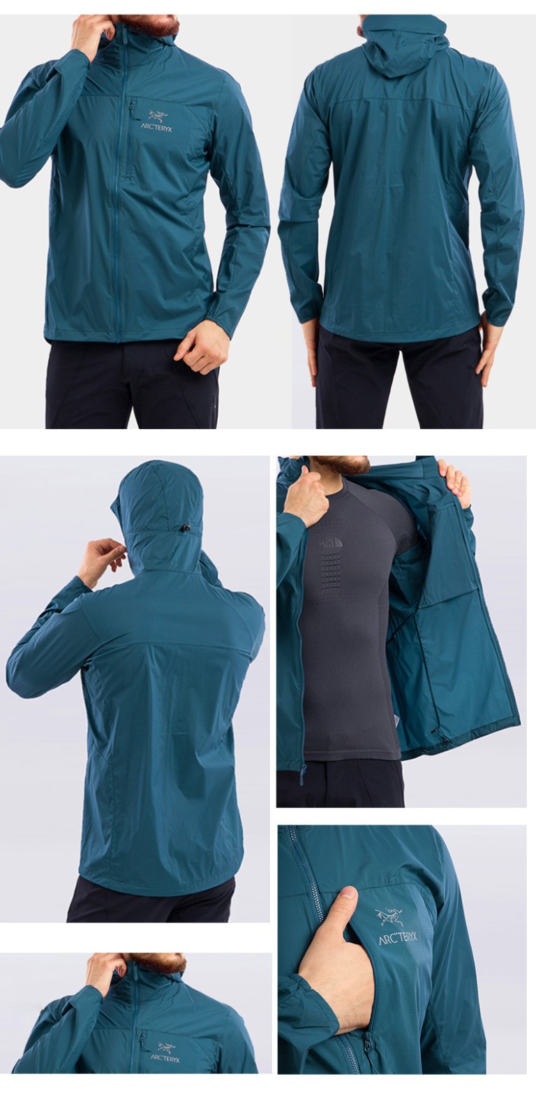 arcteryx始祖鸟 squamish hoody 皮肤衣 男子休闲风衣连帽衫 b4 ether