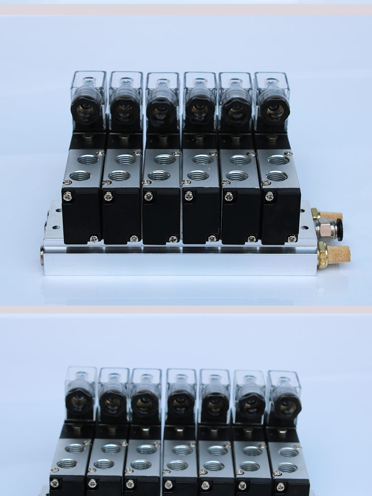 电磁阀亚德客型4v21008二位五通气动控制换向阀底座汇流板24一组220v