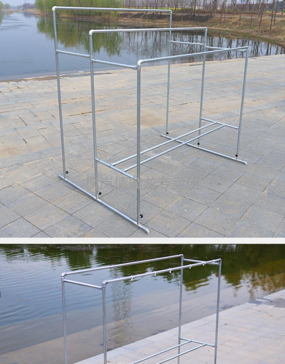 掠衣架户外可折叠伸缩不锈钢镀锌钢管晾衣落地室外阳台晒衣户外防风