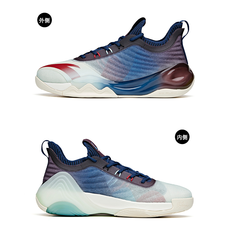 安踏篮球鞋汤普森kt6low泼墨男子2021夏季官方旗舰汤普森实战低帮透气