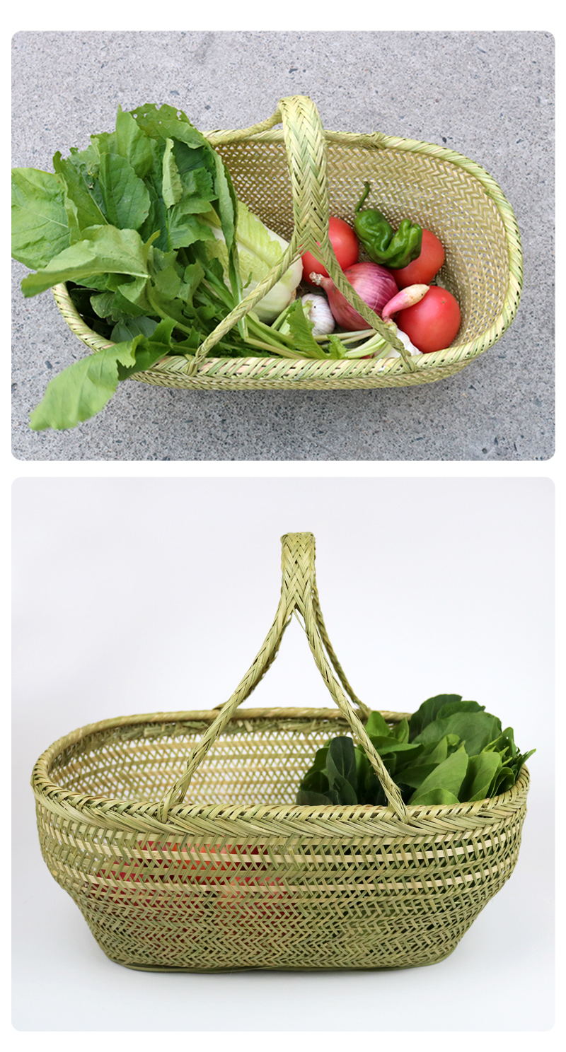 竹篮手提篮子菜篮子竹编家用竹筐鸡蛋手提篮子水果篮买菜筐厨房收纳篮